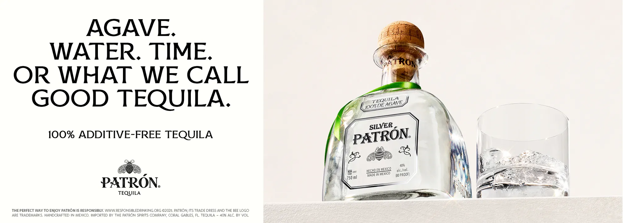 PATRÓN TEQUILA LAUNCHES "100% ADDITIVE-FREE TEQUILA" CAMPAIGN CELEBRATING ITS ADDITIVE-FREE HISTORY