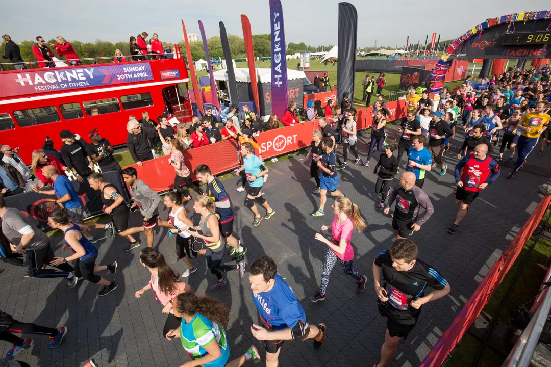 And they’re off! Sir Richard Branson welcomes crowds to inaugural Virgin Sport Festival of Fitness