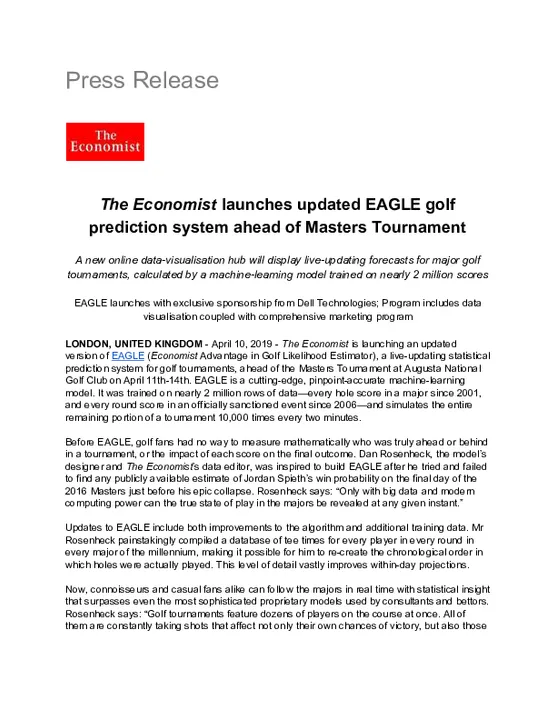 EAGLE Economist Advantage in Golf Likelihood Estimator